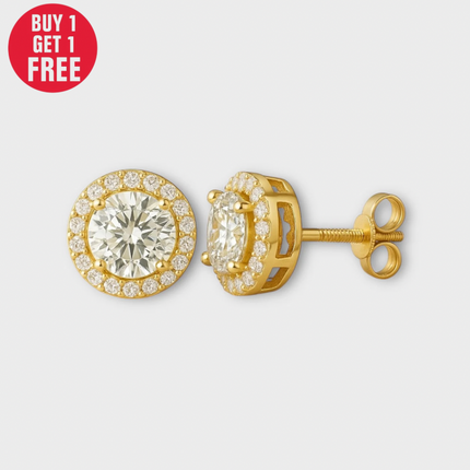 Halo Moissanite Earrings