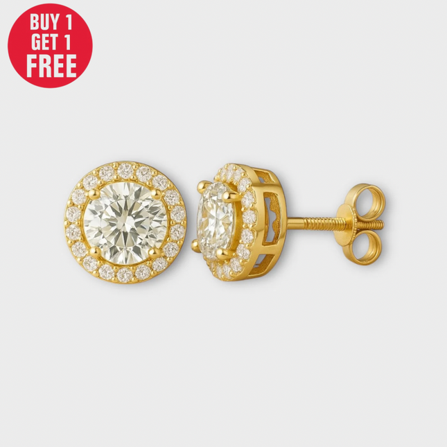 Halo Moissanite Earrings