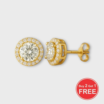 Halo Moissanite Earrings