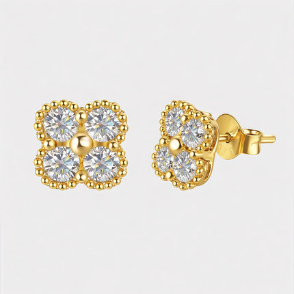 Moissanite Clover Earrings