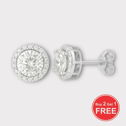 Halo Moissanite Earrings
