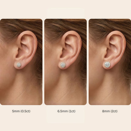 Halo Moissanite Earrings