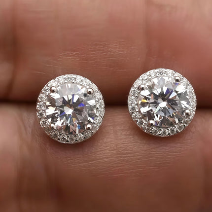 Halo Moissanite Earrings