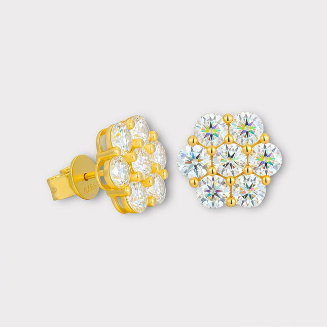Moissanite Flower Earrings