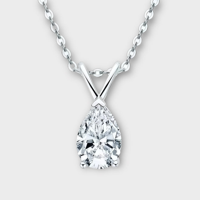 Pear Shaped Moissanite Necklace