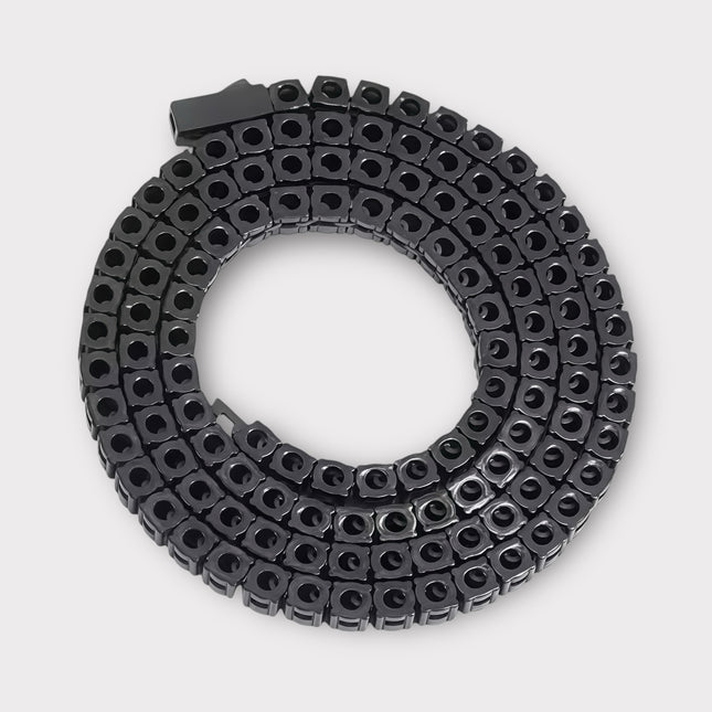 Black Moissanite Tennis Chain