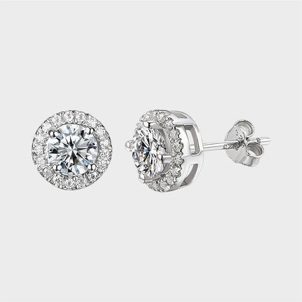 Halo Moissanite Earrings