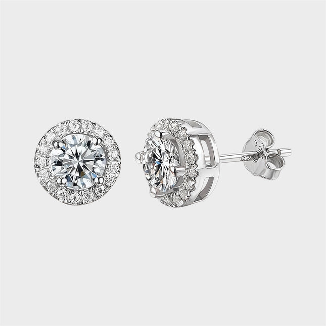 Halo Moissanite Earrings
