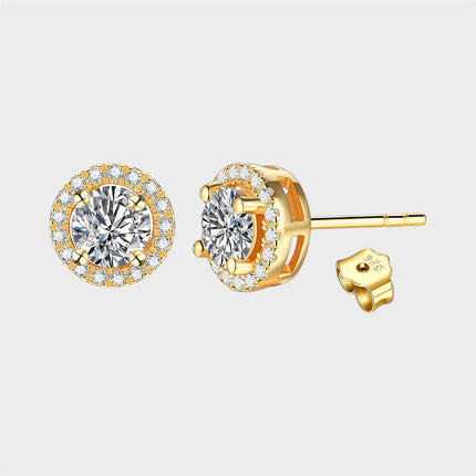 Halo Moissanite Earrings