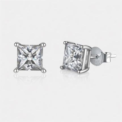 Princess Cut Moissanite Earrings