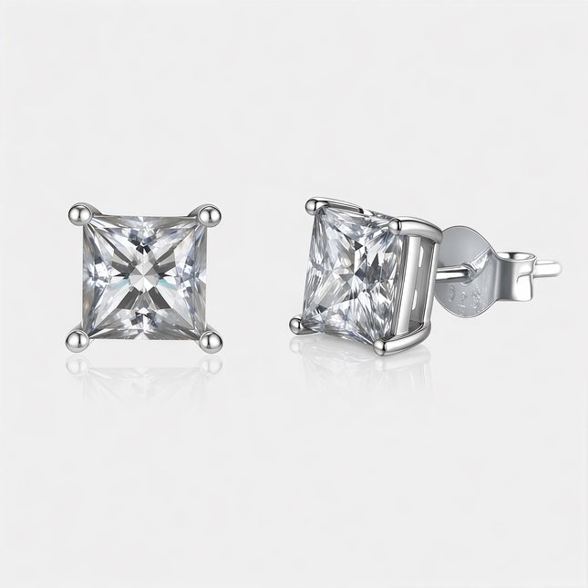 Princess Cut Moissanite Earrings