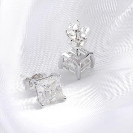 Princess Cut Moissanite Earrings