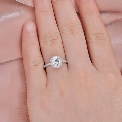 Moissanite Halo Ring