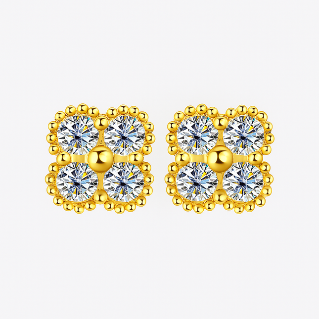 Moissanite Clover Earrings