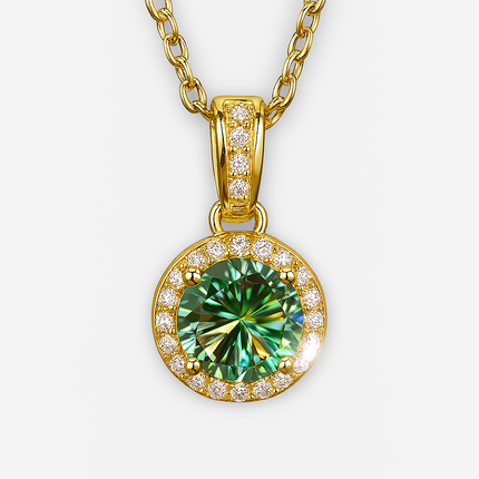 Moissanite Halo Necklace