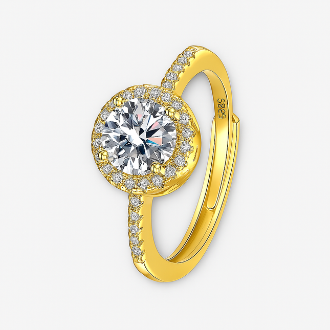 Moissanite Halo Ring