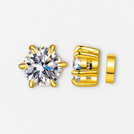 Moissanite Magnetic Stud Earrings 1 CT