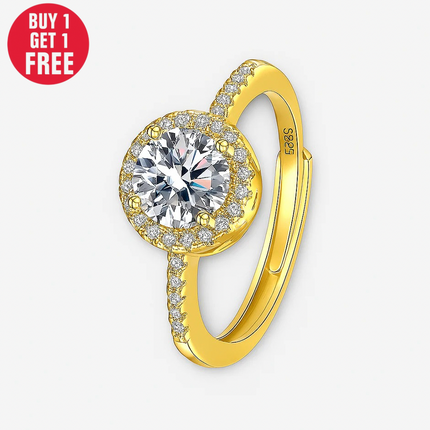 Moissanite Halo Ring