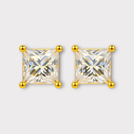 Princess Cut Moissanite Earrings